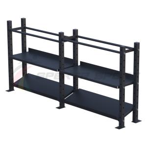 Купить Модульный стеллаж для гантелей, гирь и медболов 2580х430х1200 (2 секции) в Белореченске 